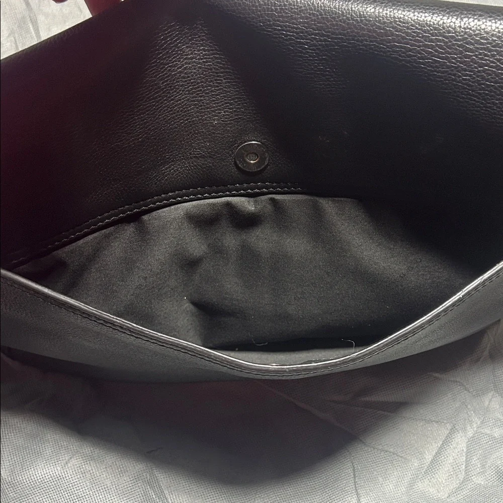 Boss Hugo Boss Black Leather Messenger Bag with Adjustable Strap